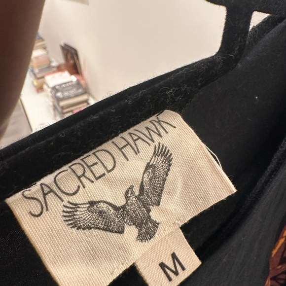 Black Graphic T-Shirt Dress with Sheer Overlay - Picture 5 of 5